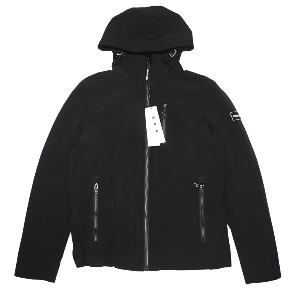 Calvin Klein Jacket NWT $225 Hooded Water Resistance Fleece Lined Mens S/P Black